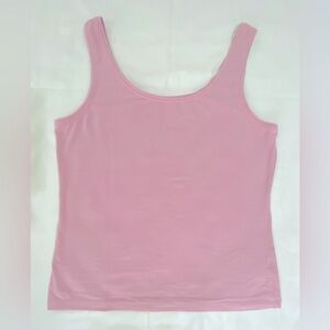 Talbots Petite Med Pink Cotton Stretch Scoopneck Tank Top Tee